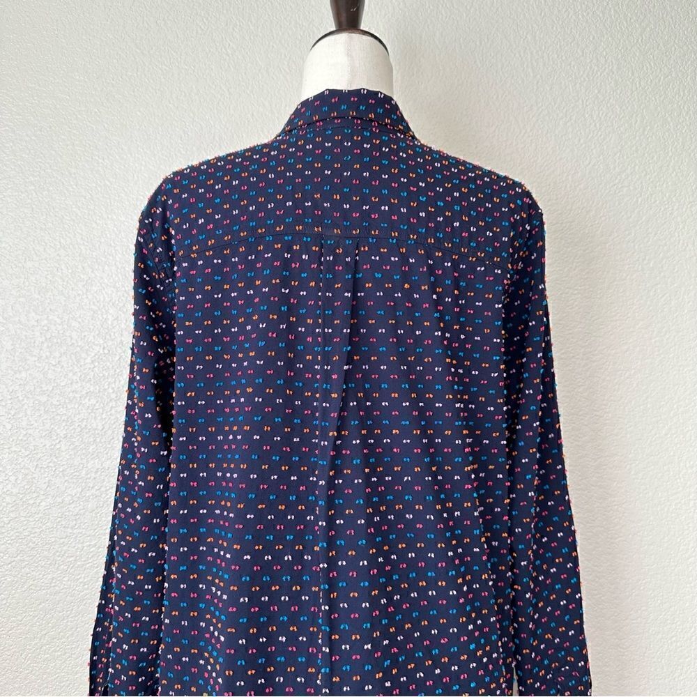 Gap Navy Blue Split Dot Button Down Women’s Perfe… - image 8